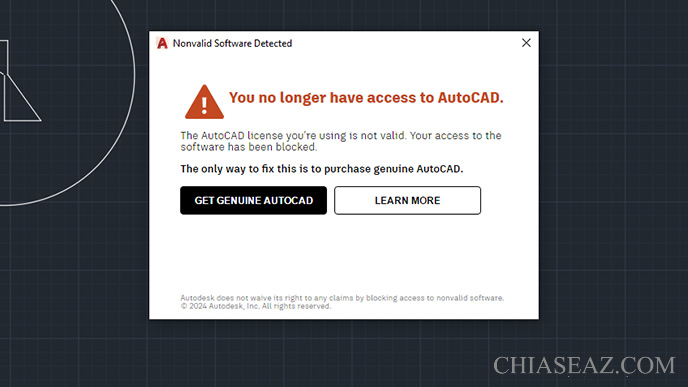Lỗi You no longer have access to AutoCAD