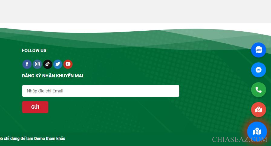 Chiaseaz Contact Buttons , Plugins liên hệ zalo face mess góc trái màn hình