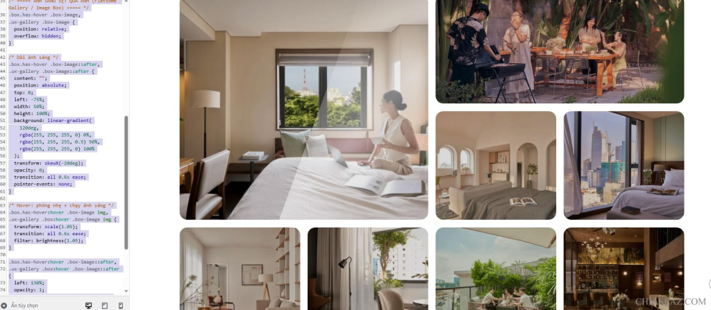 Share CSS Hiệu Ứng ánh sáng sẹt qua Galary Flatsome – Sang Trọng & Độc Đáo