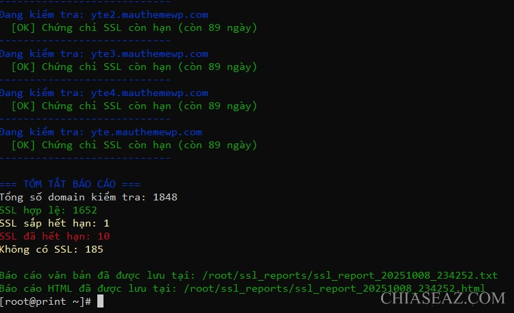 Cách check tình trạng ssl của tất cả domain trong server